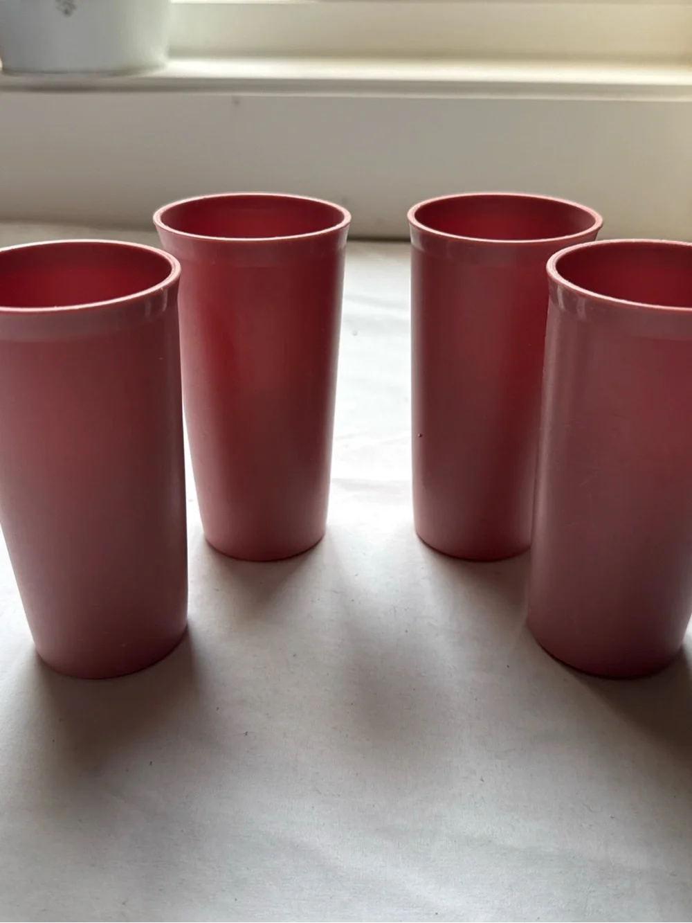 Tupperware Rose Pink Stackable 9oz Cups - Set of Four